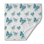 Blossom Blue Butterfly Pattern Print Silk Bandana