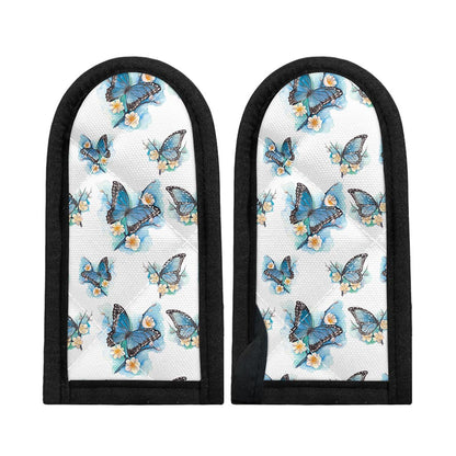 Blossom Blue Butterfly Pattern Print Skillet Handle Cover
