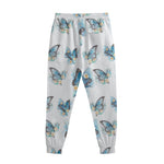 Blossom Blue Butterfly Pattern Print Sweatpants