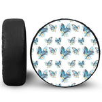 Blossom Blue Butterfly Pattern Print Tire Cover