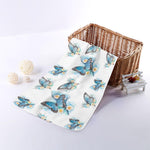Blossom Blue Butterfly Pattern Print Towel