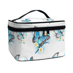 Blossom Blue Butterfly Pattern Print Travel Makeup Bag