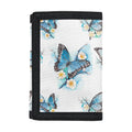 Blossom Blue Butterfly Pattern Print Trifold Wallet