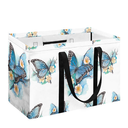 Blossom Blue Butterfly Pattern Print Utility Tote Bag