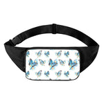 Blossom Blue Butterfly Pattern Print Waist Bag