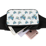 Blossom Blue Butterfly Pattern Print Waist Bag