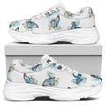 Blossom Blue Butterfly Pattern Print White Chunky Shoes