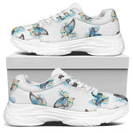 Blossom Blue Butterfly Pattern Print White Chunky Shoes
