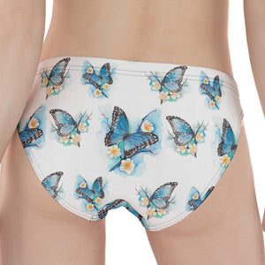 Blossom Blue Butterfly Pattern Print Women's Panties