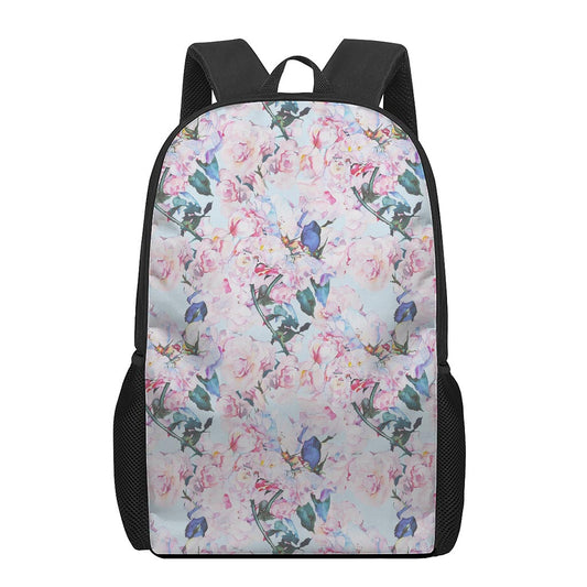 Blossom Floral Flower Pattern Print 17 Inch Backpack