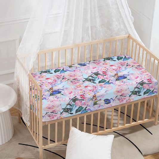 Blossom Floral Flower Pattern Print Baby Crib Sheet