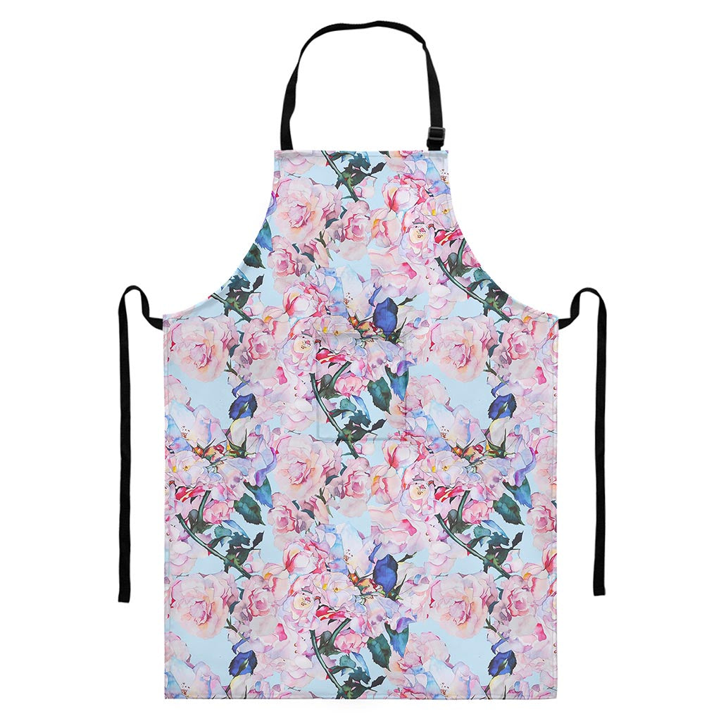 Blossom Floral Flower Pattern Print Bib Apron With Pocket