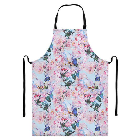 Blossom Floral Flower Pattern Print Bib Apron With Pocket