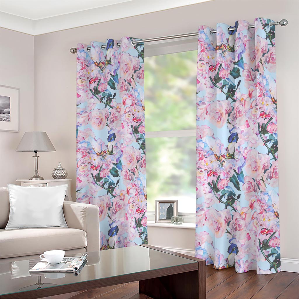 Blossom Floral Flower Pattern Print Blackout Grommet Curtains
