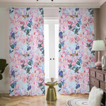 Blossom Floral Flower Pattern Print Blackout Pencil Pleat Curtains