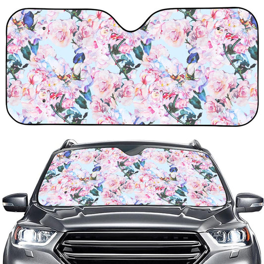 Blossom Floral Flower Pattern Print Car Windshield Sun Shade
