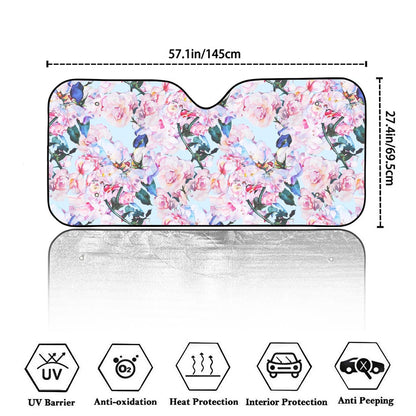 Blossom Floral Flower Pattern Print Car Windshield Sun Shade