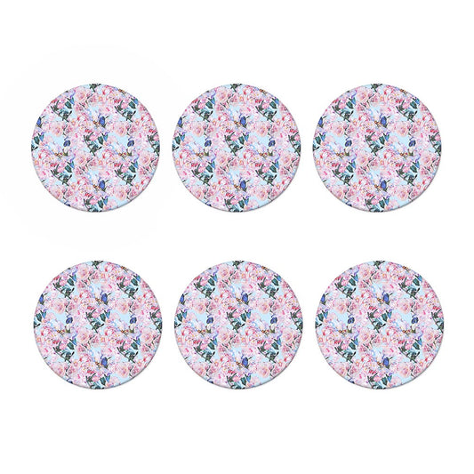 Blossom Floral Flower Pattern Print Coaster Set