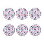 Blossom Floral Flower Pattern Print Coaster Set