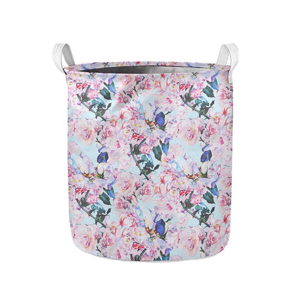 Blossom Floral Flower Pattern Print Collapsible Laundry Basket