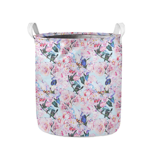 Blossom Floral Flower Pattern Print Collapsible Laundry Basket