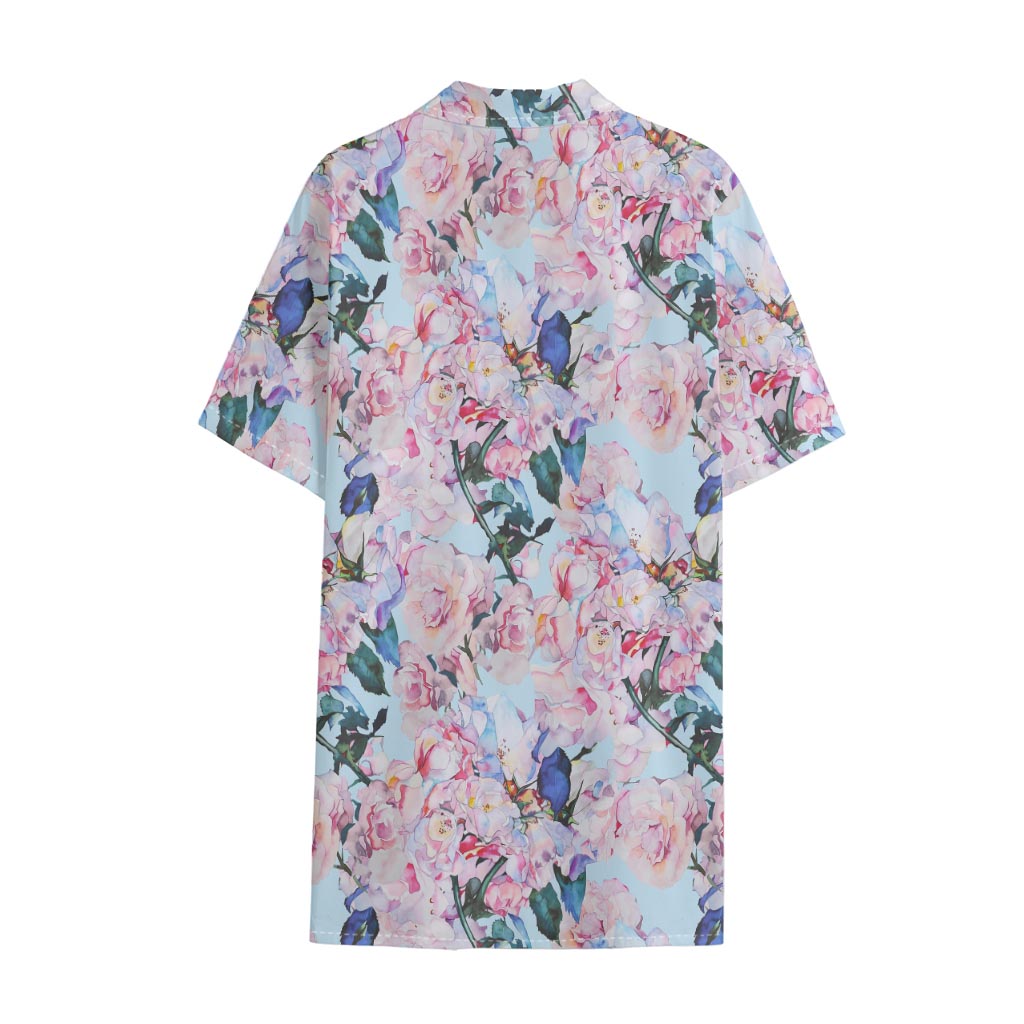 Blossom Floral Flower Pattern Print Cotton Hawaiian Shirt