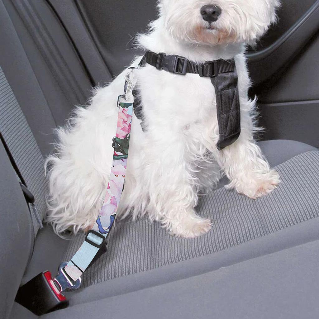 Blossom Floral Flower Pattern Print Dog Seat Belt