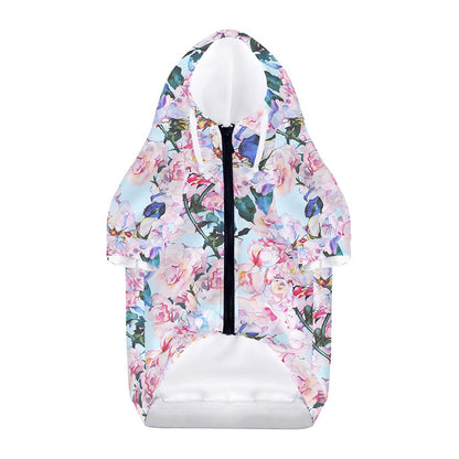Blossom Floral Flower Pattern Print Dog Zip Up Hoodie