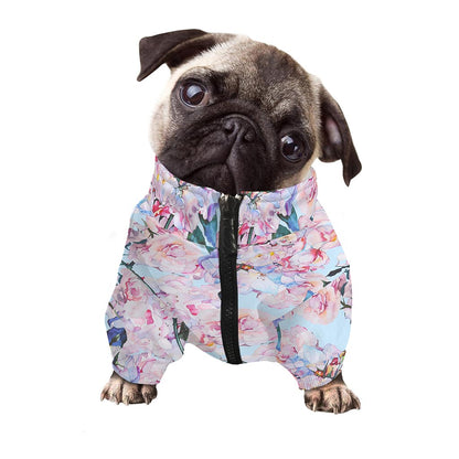Blossom Floral Flower Pattern Print Dog Zip Up Jacket