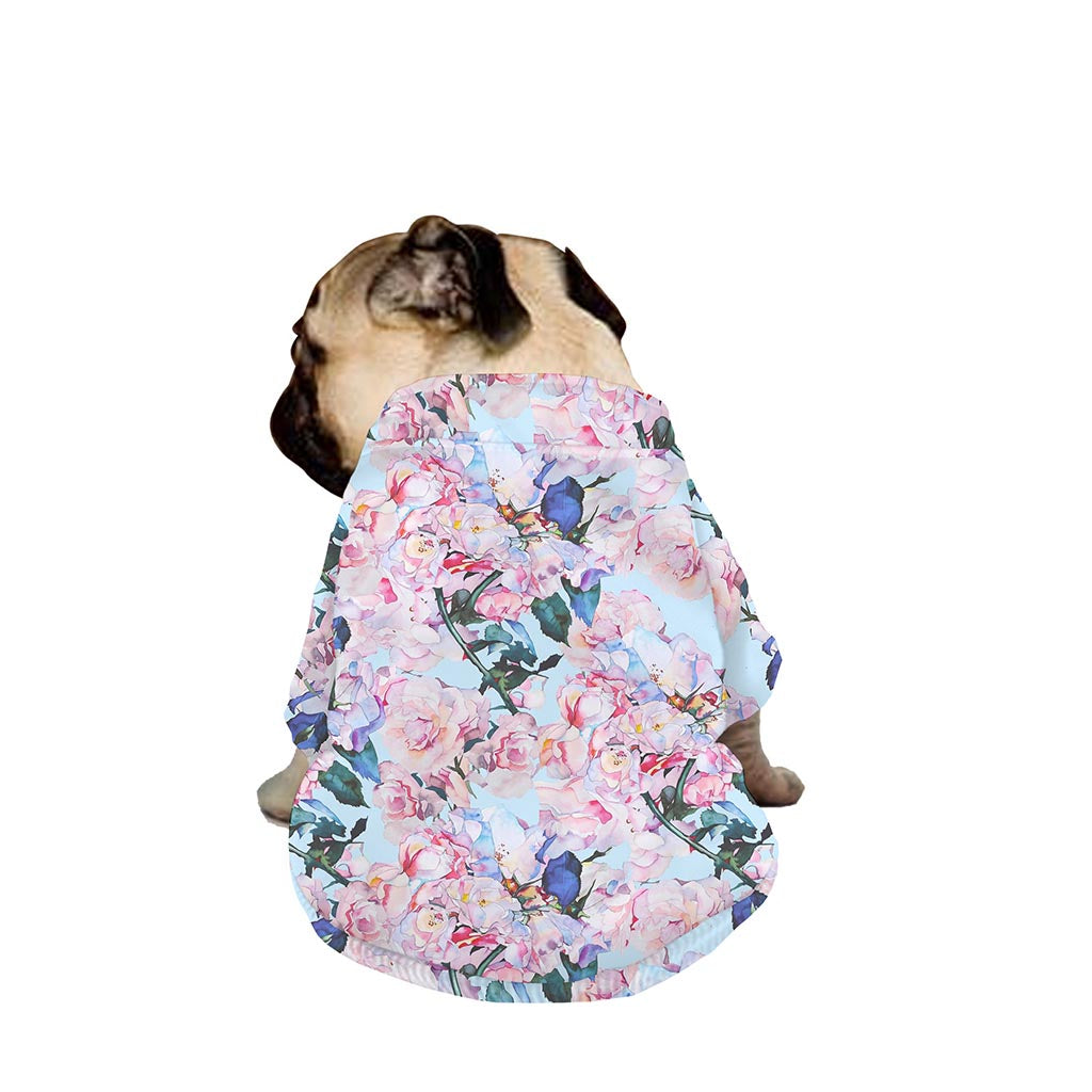 Blossom Floral Flower Pattern Print Dog Zip Up Jacket