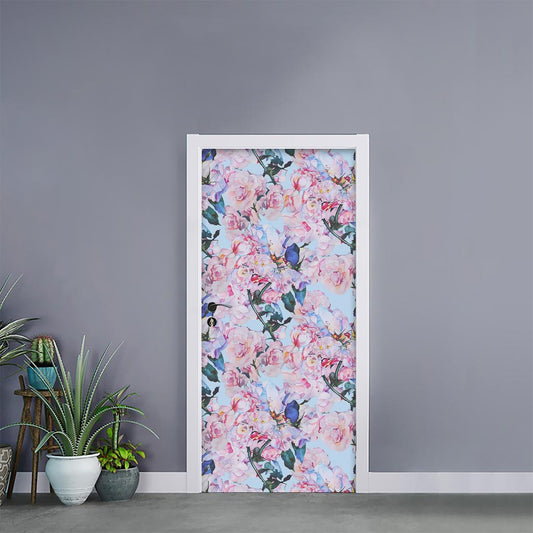 Blossom Floral Flower Pattern Print Door Sticker