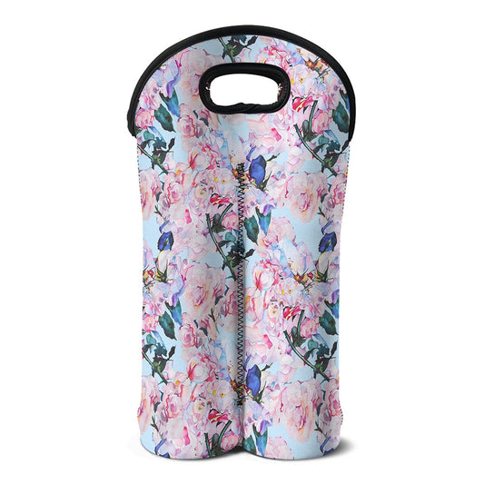 Blossom Floral Flower Pattern Print Double Neoprene Wine Tote