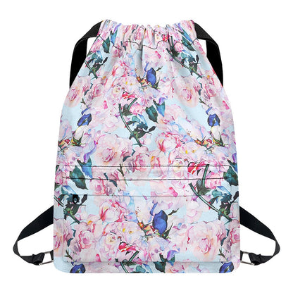 Blossom Floral Flower Pattern Print Drawstring Backpack