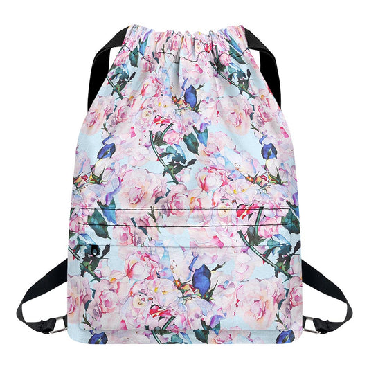 Blossom Floral Flower Pattern Print Drawstring Backpack