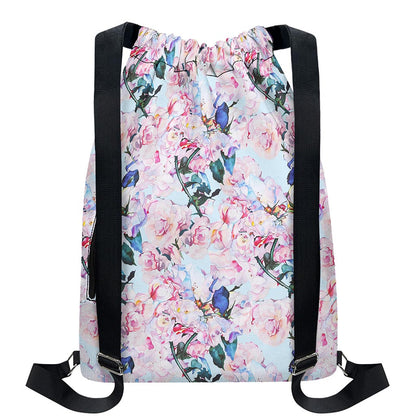 Blossom Floral Flower Pattern Print Drawstring Backpack