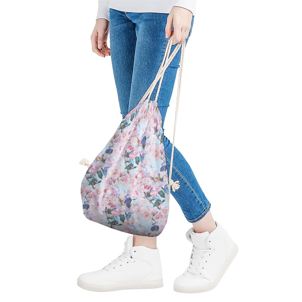 Blossom Floral Flower Pattern Print Drawstring Bag