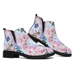 Blossom Floral Flower Pattern Print Flat Ankle Boots