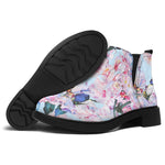 Blossom Floral Flower Pattern Print Flat Ankle Boots