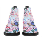 Blossom Floral Flower Pattern Print Flat Ankle Boots