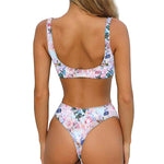 Blossom Floral Flower Pattern Print Front Bow Tie Bikini