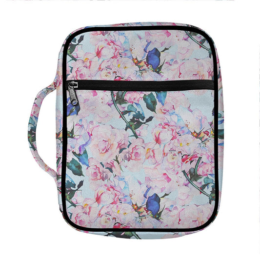 Blossom Floral Flower Pattern Print Front Pocket Bible Bag