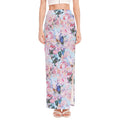 Blossom Floral Flower Pattern Print High Slit Maxi Skirt