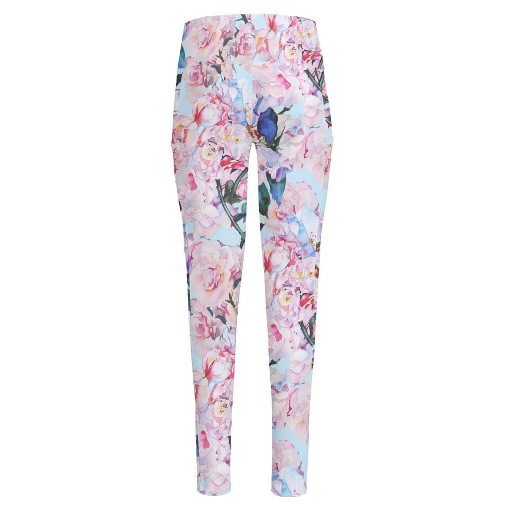Blossom Floral Flower Pattern Print High-Waisted Pocket Leggings