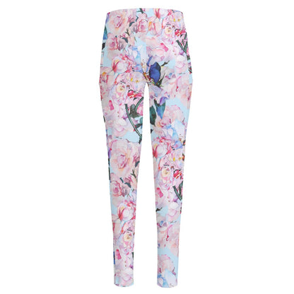 Blossom Floral Flower Pattern Print High-Waisted Pocket Leggings