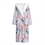 Blossom Floral Flower Pattern Print Hooded Bathrobe