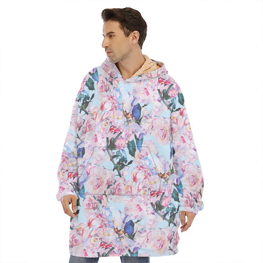 Blossom Floral Flower Pattern Print Hoodie Blanket