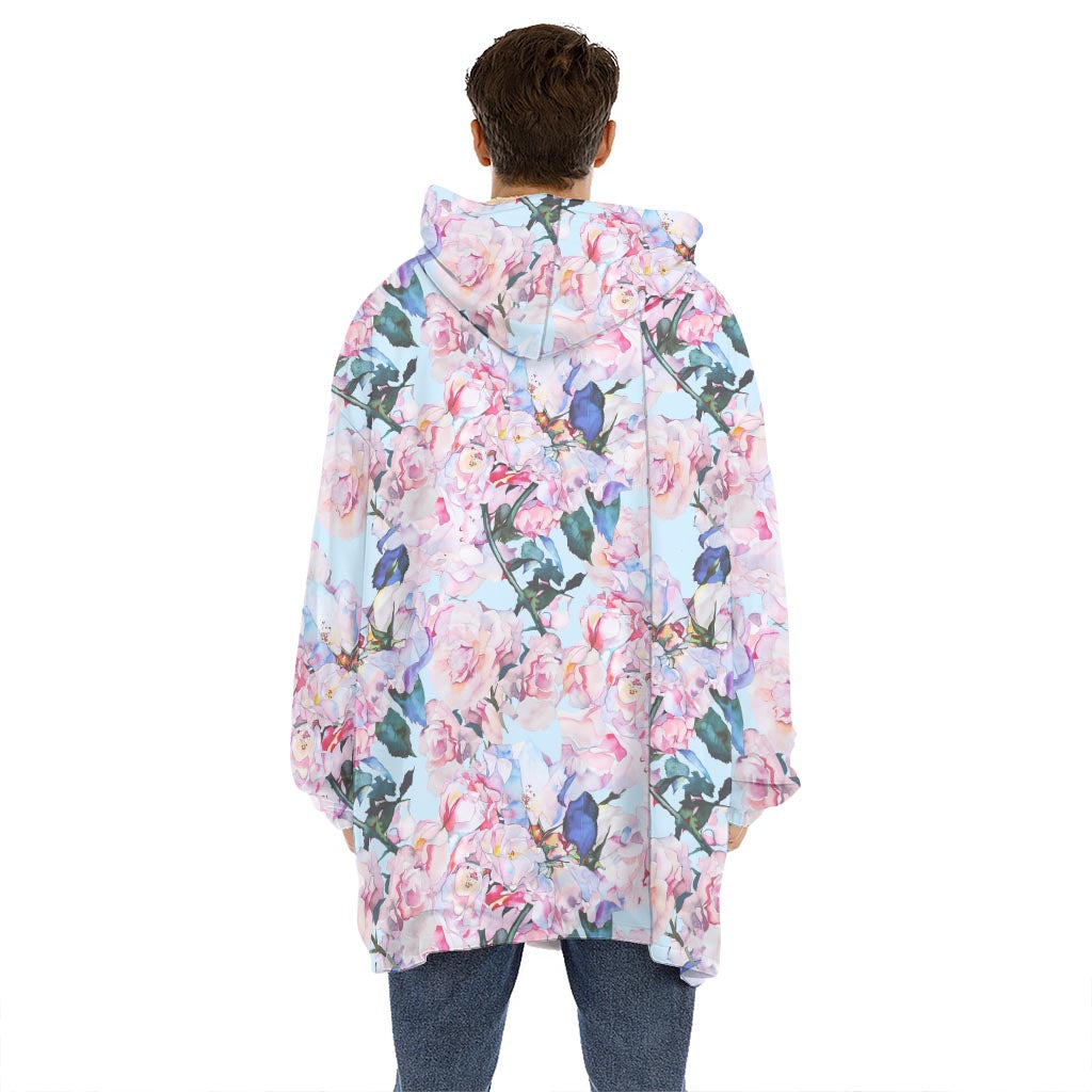Blossom Floral Flower Pattern Print Hoodie Blanket