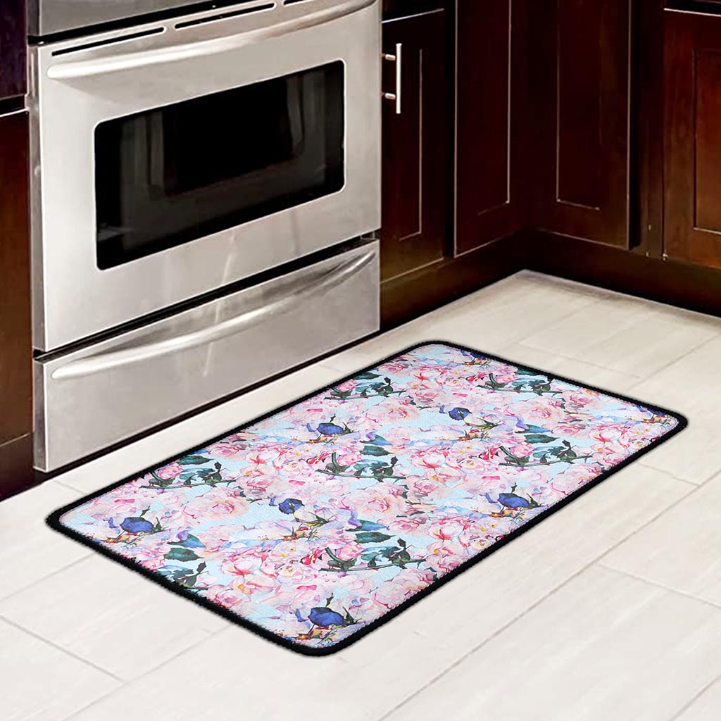 Blossom Floral Flower Pattern Print Kitchen Mat