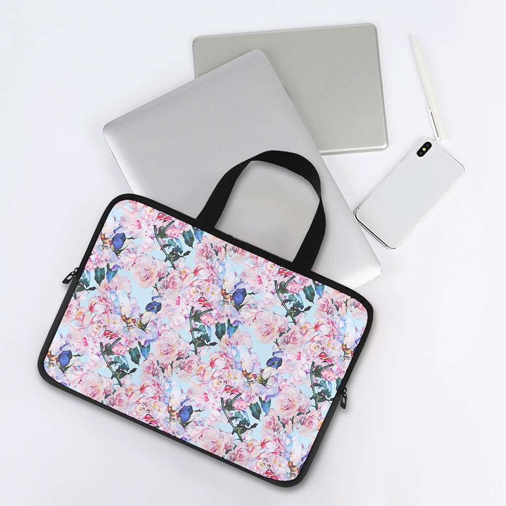 Blossom Floral Flower Pattern Print Laptop Sleeve With Handle
