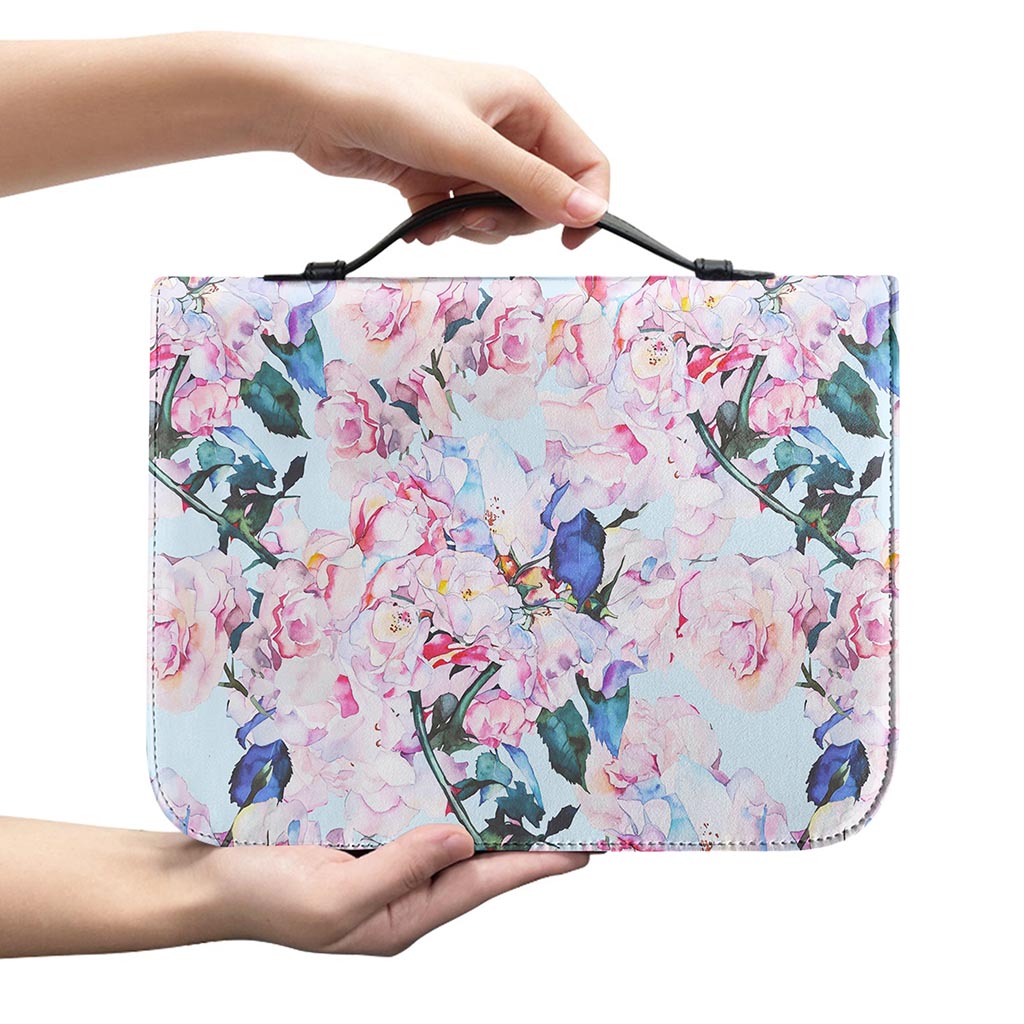 Blossom Floral Flower Pattern Print Leather Bible Cover
